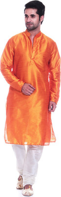 

TAG-7 Men Kurta and Churidar Set, Mustard