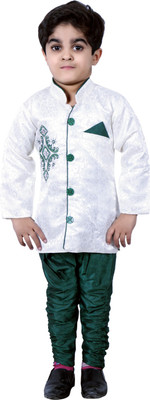 

Ahhaaaa Boys Sherwani and Churidar Set, Green