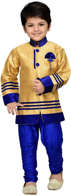 

Klaud Zee Boys Sherwani and Churidar Set, Blue