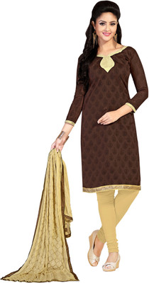 

Jiya Chanderi Self Design, Printed Salwar Suit Dupatta Material(Un-stitched), Beige;brown
