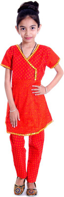 

RTD Girls Kurta and Churidar Set, Orange