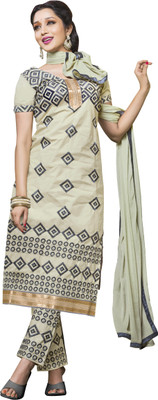 

Jiya Cotton Self Design, Embroidered Salwar Suit Dupatta Material(Un-stitched), Beige