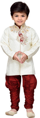 

AJ Dezines Boys Sherwani and Churidar Set(Maroon Pack of 1)