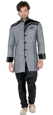 

New Looks Men Kurta and Pyjama Set, Grey