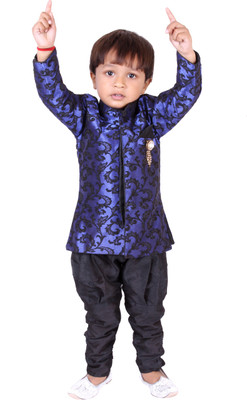 

Tiny Toon Boys Sherwani and Churidar Set, Blue