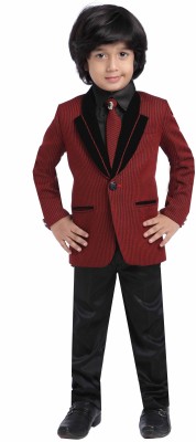 

Jeet Boys Blazer, Shirt and Trouser Set, Maroon