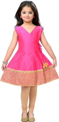 

K&U Girls Kurta and Pyjama Set, Pink