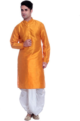 

Tag 7 Men Dhoti & Kurta Set, Yellow