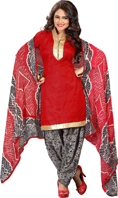 

Jiya Cotton Solid, Printed Salwar Suit Dupatta Material(Un-stitched), Multicolor;red