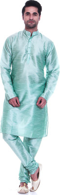 

TAG-7 Men Kurta and Churidar Set, Green