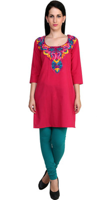 

Anekaant Casual Solid Women's Kurti(Pink