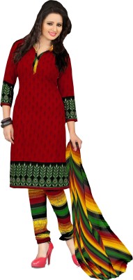 

Jiya Crepe Self Design, Printed Salwar Suit Dupatta Material(Un-stitched), Multicolor;red