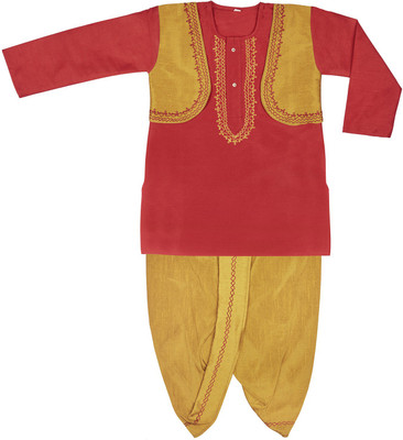 BownBee Boys Dhoti & Kurta Set, Red