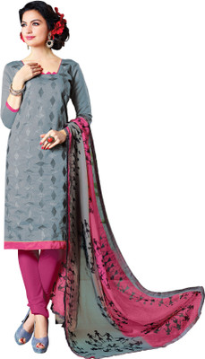 

Khushali Chanderi Self Design, Embroidered Salwar Suit Dupatta Material(Un-stitched), Grey;multicolor;pink