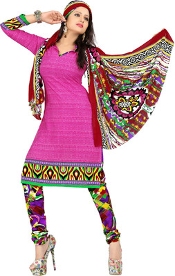 

Jiya Crepe Self Design, Printed Salwar Suit Dupatta Material(Un-stitched), Multicolor;pink