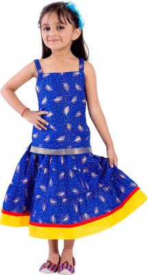 

Archiecs Creation Girls Top and Skirt Set, Blue