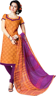 

Khushali Chanderi Self Design, Embroidered Salwar Suit Dupatta Material(Un-stitched), Multicolor;orange;purple