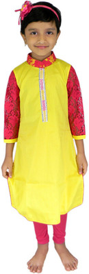 

Ssmitn Girls Kurti and Legging Set, Yellow