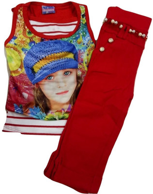 

Kid n Kids Girls Ethnic Jacket, Kurta and Legging Set, Red