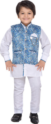 

AJ Dezines Boys Shirt, Waistcoat and Pant Set, Firozi