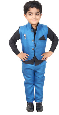

Ahhaaaa Boys Shirt, Waistcoat and Pant Set, Blue
