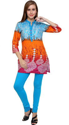 

Anekaant Women Kurti and Legging Set, Light blue;multicolor