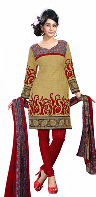 

Khushali Crepe Self Design, Printed Salwar Suit Dupatta Material(Un-stitched), Beige;multicolor;red