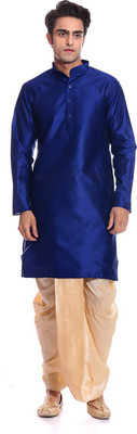 

TAG-7 Men Kurta and Dhoti Pant Set, Dark blue