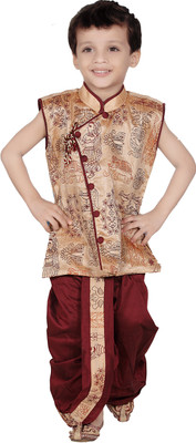 

Attharva Boys Dhoti & Kurta Set, Multicolour