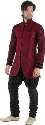 

New Looks Men Kurta and Churidar Set, Maroon