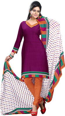 

Jiya Crepe Self Design, Printed Salwar Suit Dupatta Material(Un-stitched), Multicolor;orange;purple;white