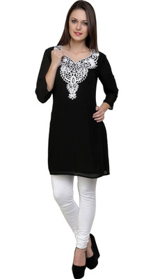 

Anekaant Women Kurti and Legging Set, Black;white