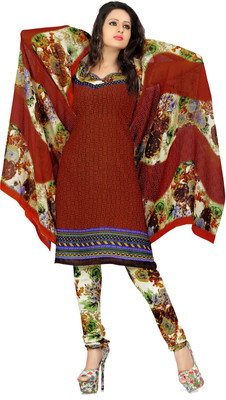 

Jiya Crepe Self Design, Printed Salwar Suit Dupatta Material(Un-stitched), Brown;multicolor