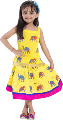 

Archiecs Creation Girls Top and Skirt Set, Yellow