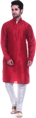 

TAG-7 Men Kurta and Churidar Set, Red
