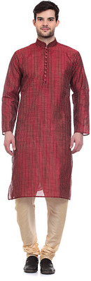 

TAG-7 Men Kurta and Pyjama Set, Red