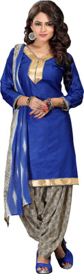 

Khushali Cotton Printed, Solid Salwar Suit Dupatta Material(Un-stitched), Beige;blue