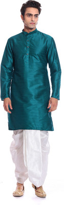 

Tag 7 Men Kurta and Dhoti Pant Set, Green