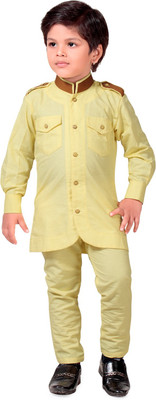 

V KIDS Boys Kurta and Pyjama Set, Yellow