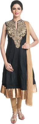 

Cynthia's Fashion Women's Kurti, Patiala and Dupatta Set, Black