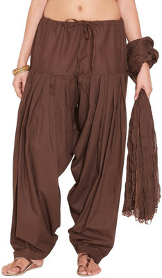 

Charu Boutique Women's Patiala and Dupatta Set, Brown