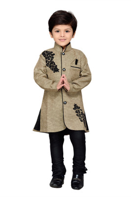 

AJ Dezines Boys Kurta and Churidar Set, Brown