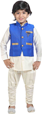 

Jeet Boys Kurta, Waistcoat and Pyjama Set, Blue