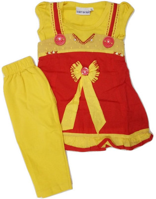 Kid n Kids Girls Kurti and Legging Set, Yellow