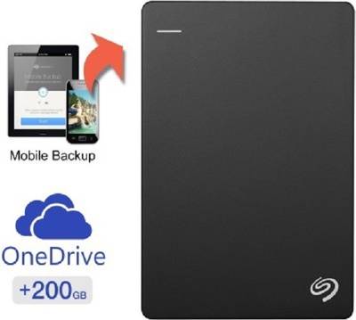 Seagate 5 TB Wired External Hard Disk Drive with  200 GB  Cloud Storage