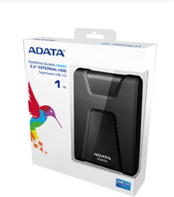 Adata DashDrive Durable 1 TB  External Hard Drive (Black) 