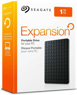 Seagate 1 TB Wired  External Hard Drive (Black) 