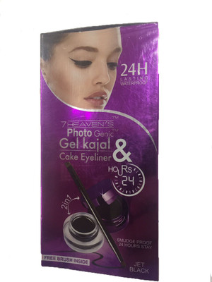 

7 Heaven's Gel Kajal And Cake Liner 7 g(Black, Brown)