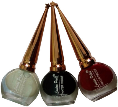 

London Pride Waterproof Eyeliner Pack of 3 30 ml(Multi)