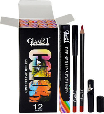 

Glam 21 Indain Red Color Definer Lip & Eye Pack of 12 Liner 1.7 g(EY071-01)